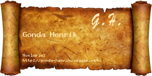 Gonda Henrik névjegykártya